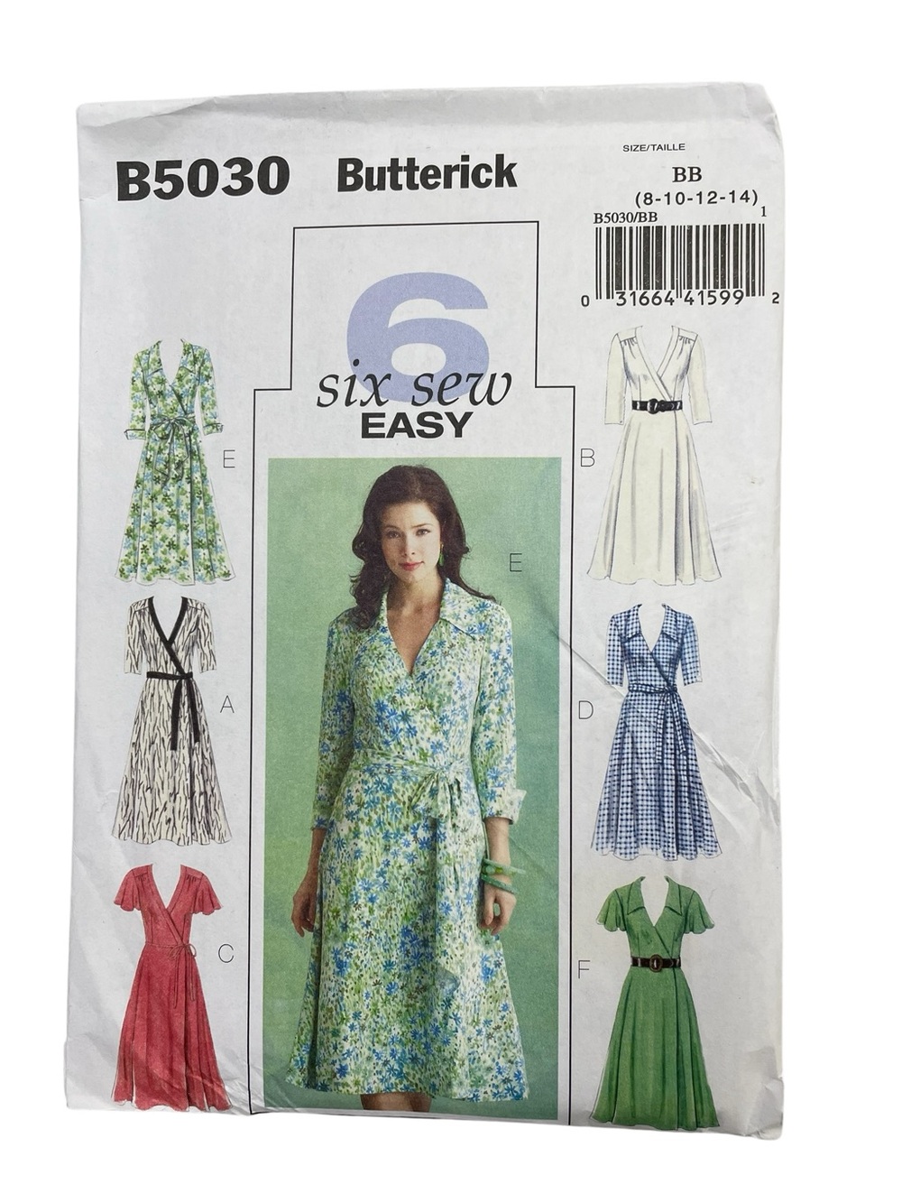 Butterick 5030 Wrap Dress Classic 6 Easy Styles Sewing Pattern Misses Plus